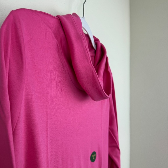 L.L. BEAN Pink Cowl Neck Long Sleeve Tee Shirt Relaxed Fit NWT / Women's XL - Picture 4 of 9